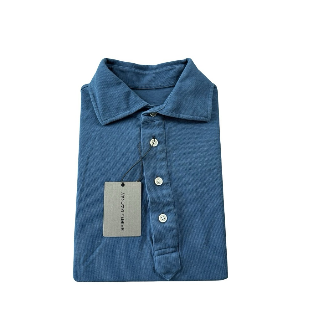 Spier & Mackay Contemporary Blue Cotton Cutaway Collar Mens Polo Shirt SZ S NWT